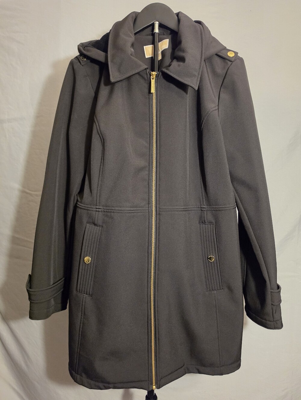 Michael Kors Women's Winter-Lined Water Resistant Removable Hooded Jacket Sz L